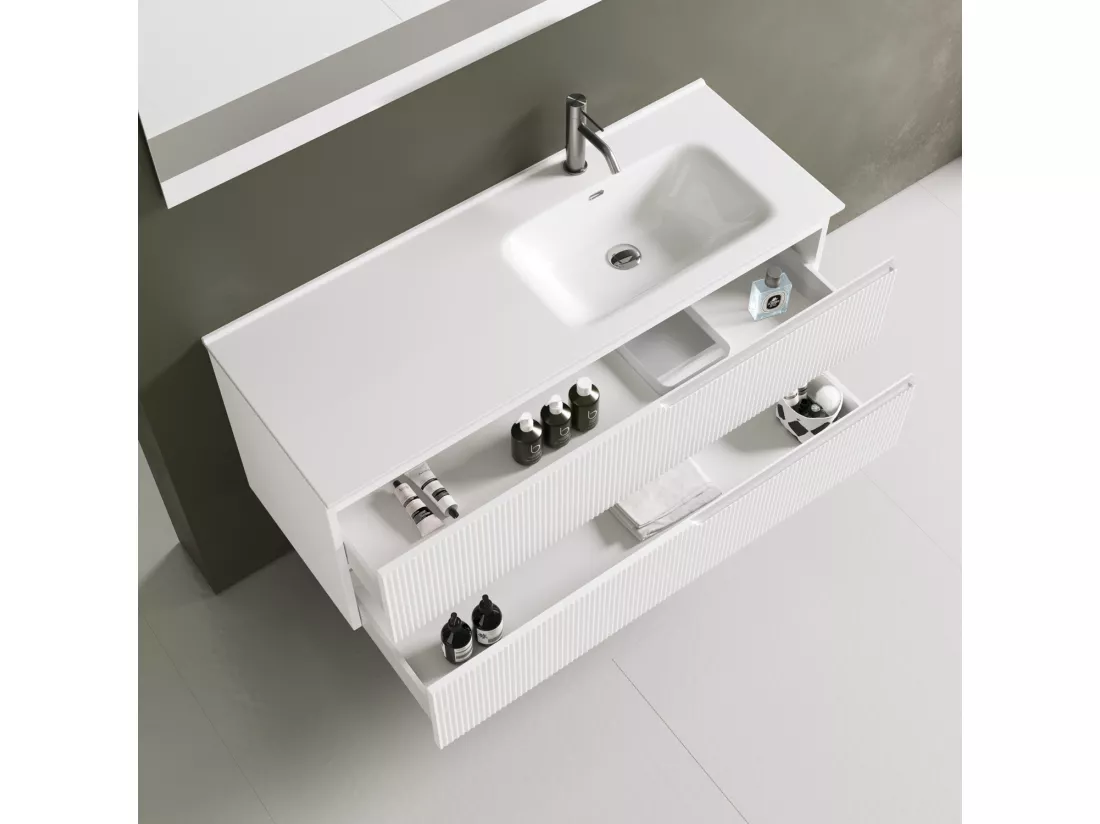 Ensemble salle de bain DX vasque 4 pièces VENERE blanc mat