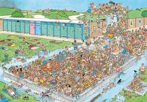 Jumbo - Jan van Haasteren Puzzel - Bomvol Bad - 2000 Stukjes - Karton