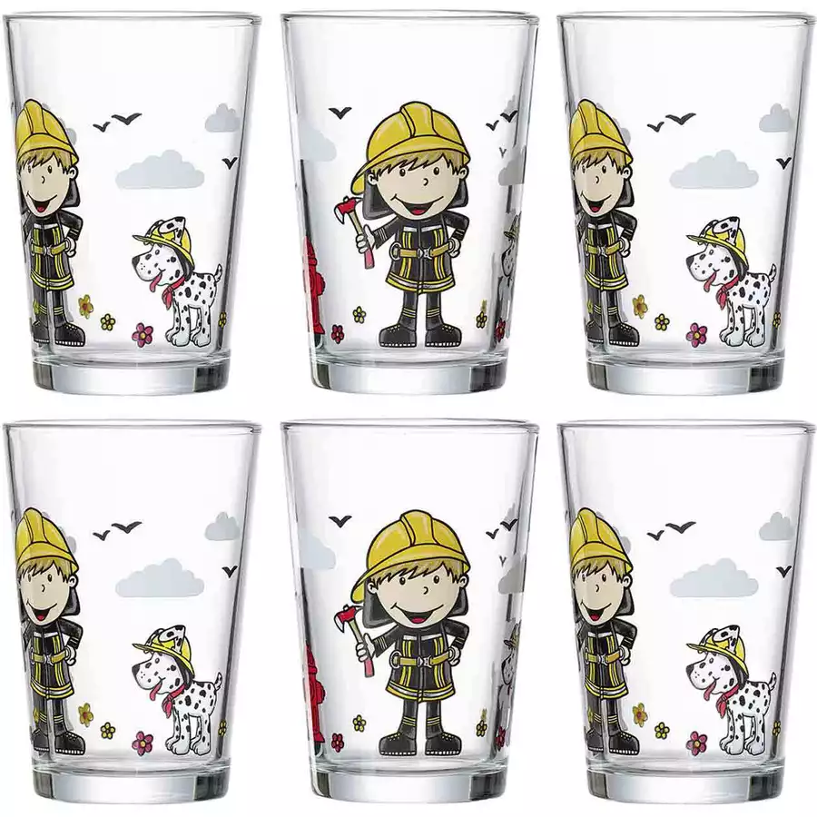 Ritzenhoff & Breker GmbH & Co. KG Kindergläser Feuerwehrmann Bernie 205 ml 6er Set bunt