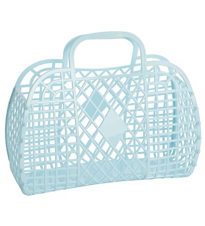 Sun Jellies Stor Foldekurv - Retro - Light Blue