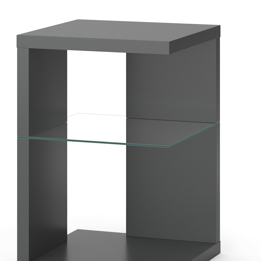 Vicco Beistelltisch Derby Anthrazit 40 x 59 cm Glasboden