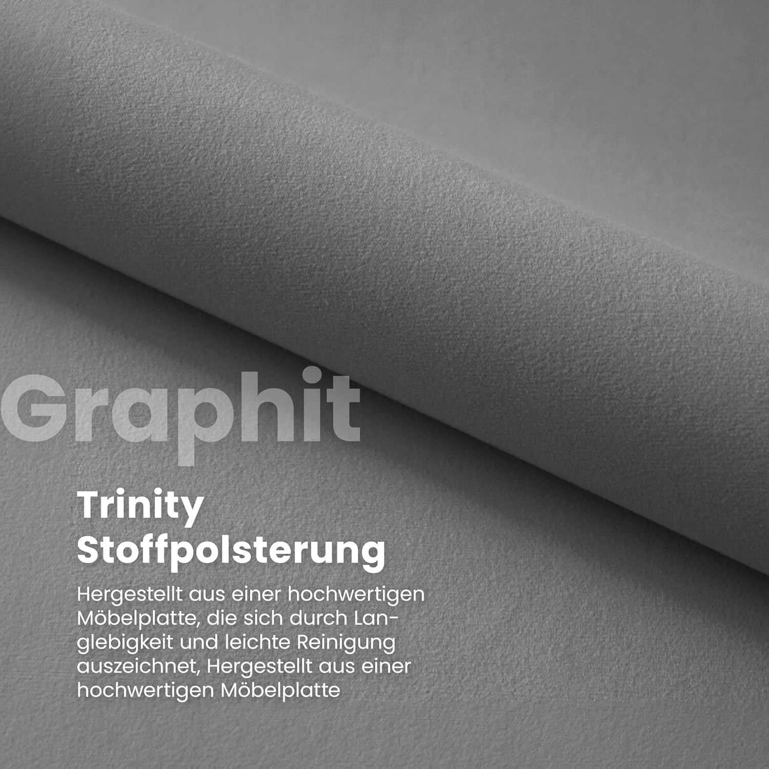 FDM Bett Florida 160x200 cm mit Lattenrost Stauraum Doppelbett Samt Trinity Graphit Bettkasten