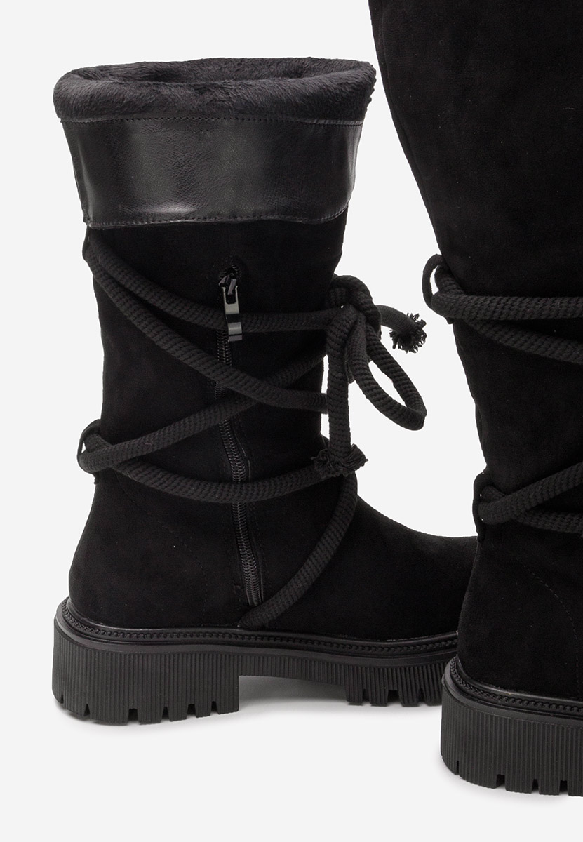 Bottes plates femme noires Iekna
