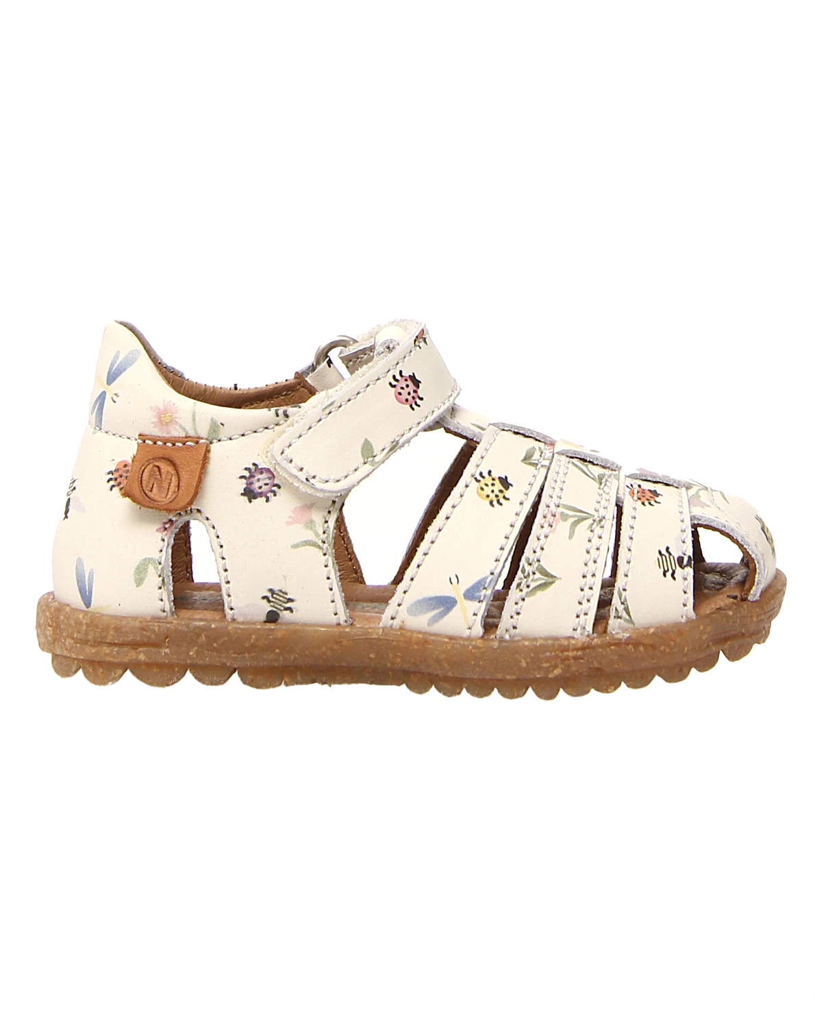 Klett-Sandalen BLUMENWIESE mit Zehenschutz in creme