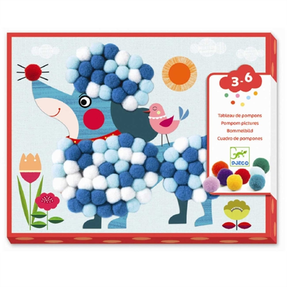 Køb Djeco Kreativ Collage Pompom Hunde