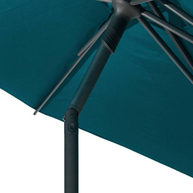 Parasol droit rond inclinable SOYA Bleu canard