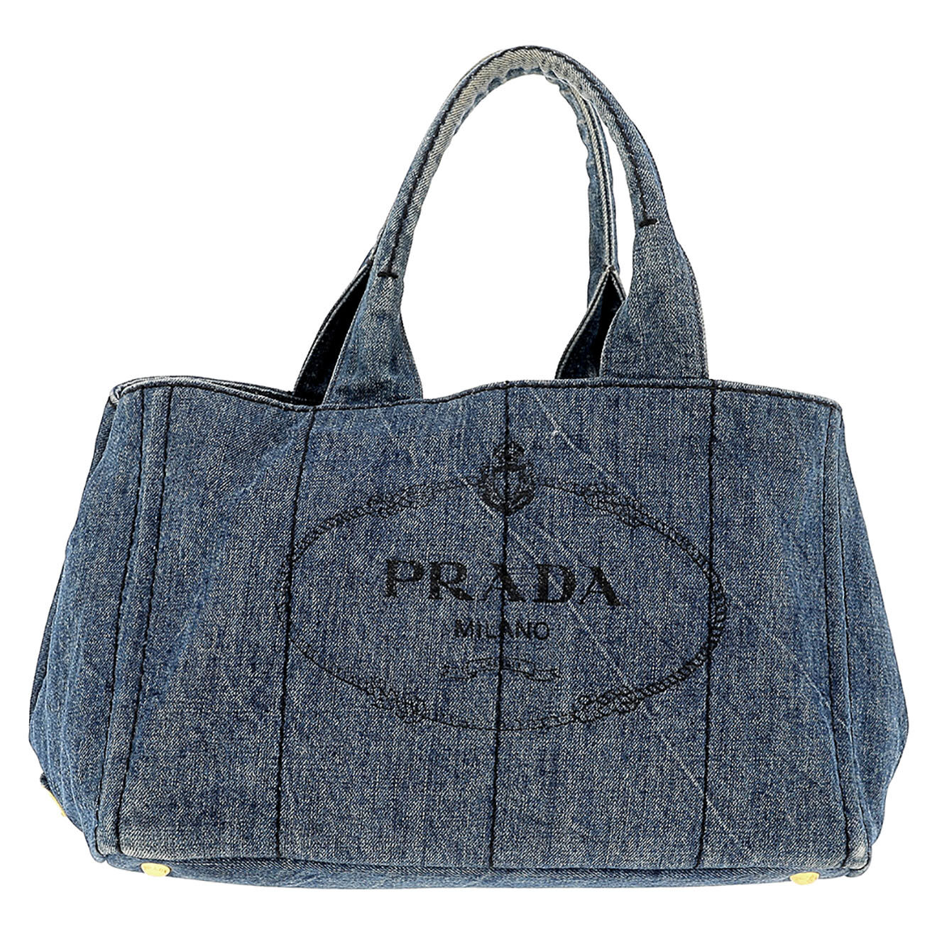 Prada Sac à main GM Canapa en Denim bleu - Très bon état - L.34 cm