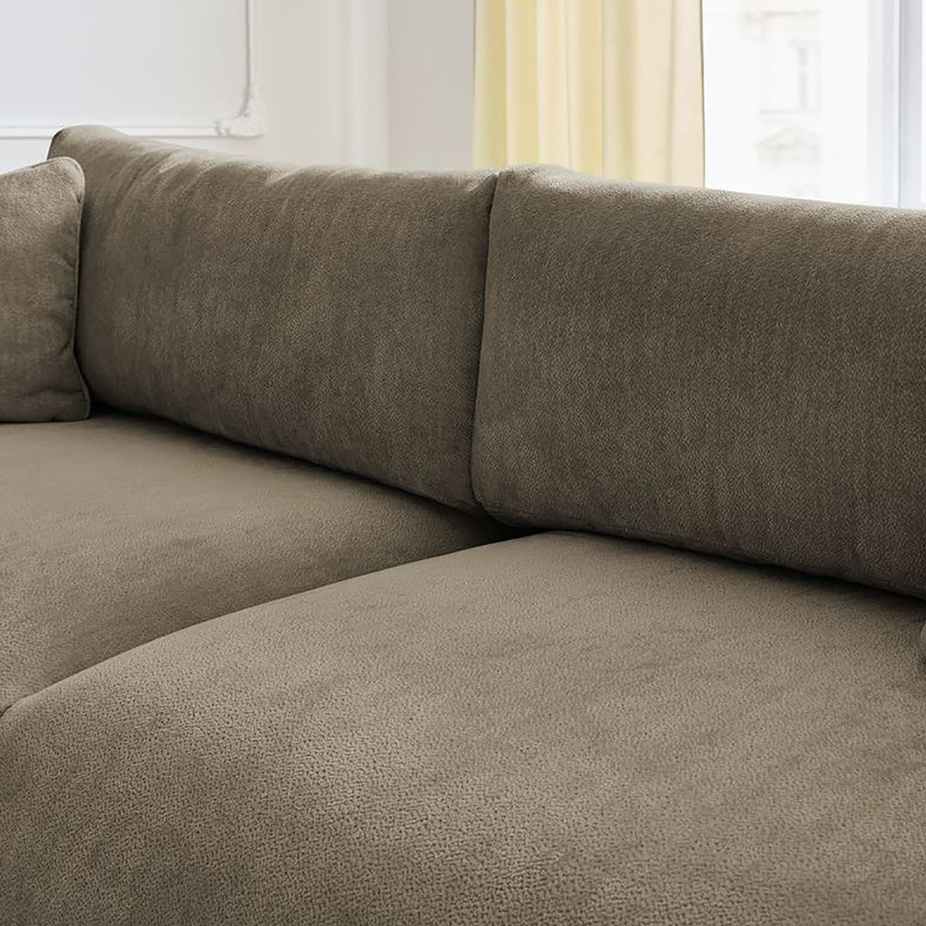 Bobochic Canapé convertible coffre ezechiel taupe - 265x109x82 cm