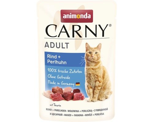 Animonda Carny Adult natvoer voor katten, rund & parelhoen, 85 g