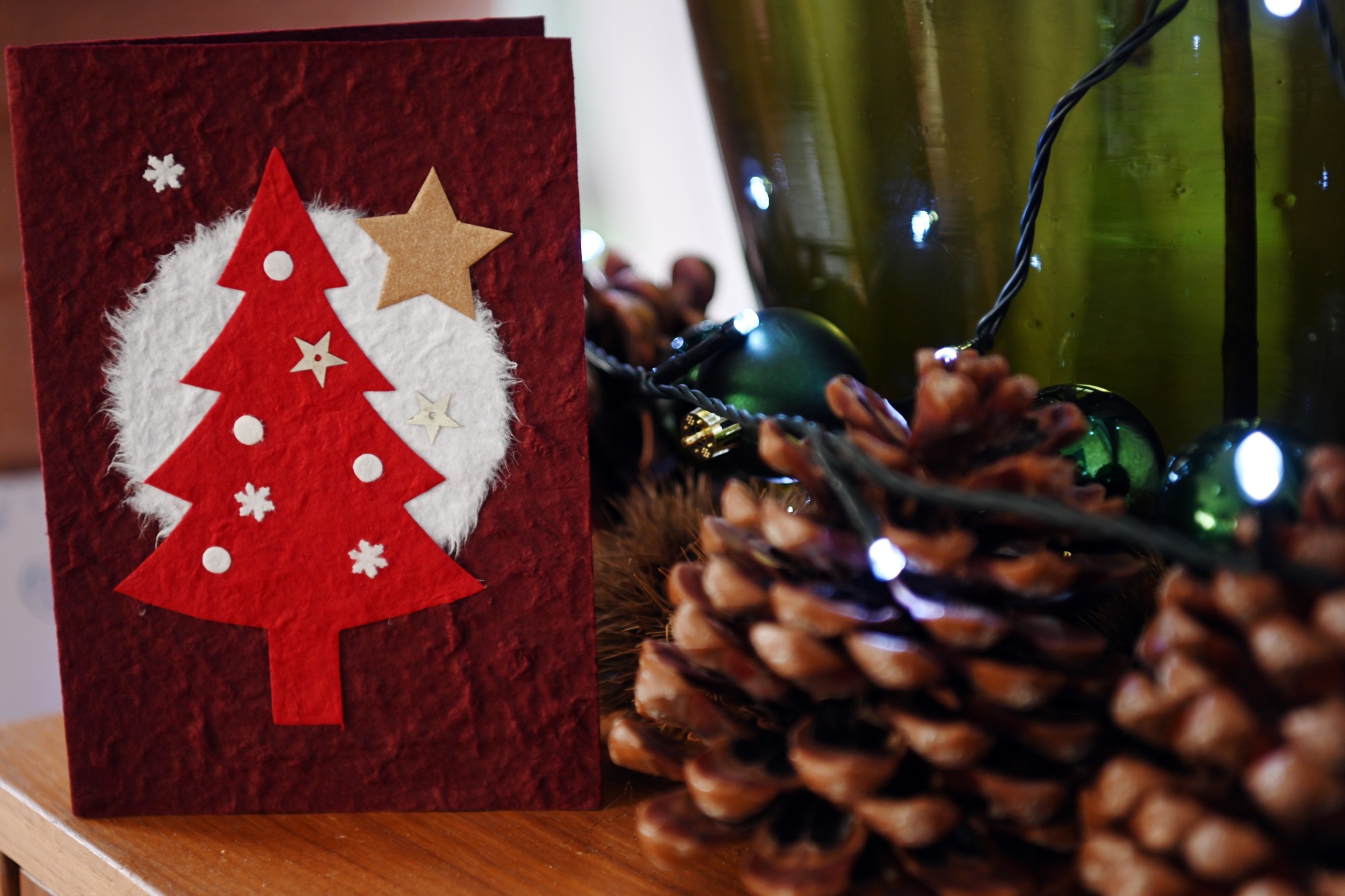 Grußkarte Tannenbaum, rot, T 17 cm, B 12 cm, H  cm günstig bestellen