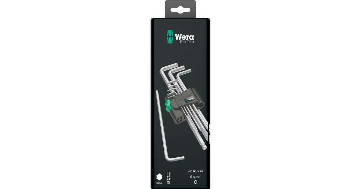 Wera950/9 Hex-Plus 1 SB Stiftsleutelset, metrisch, verchroomd  (9-delig)
