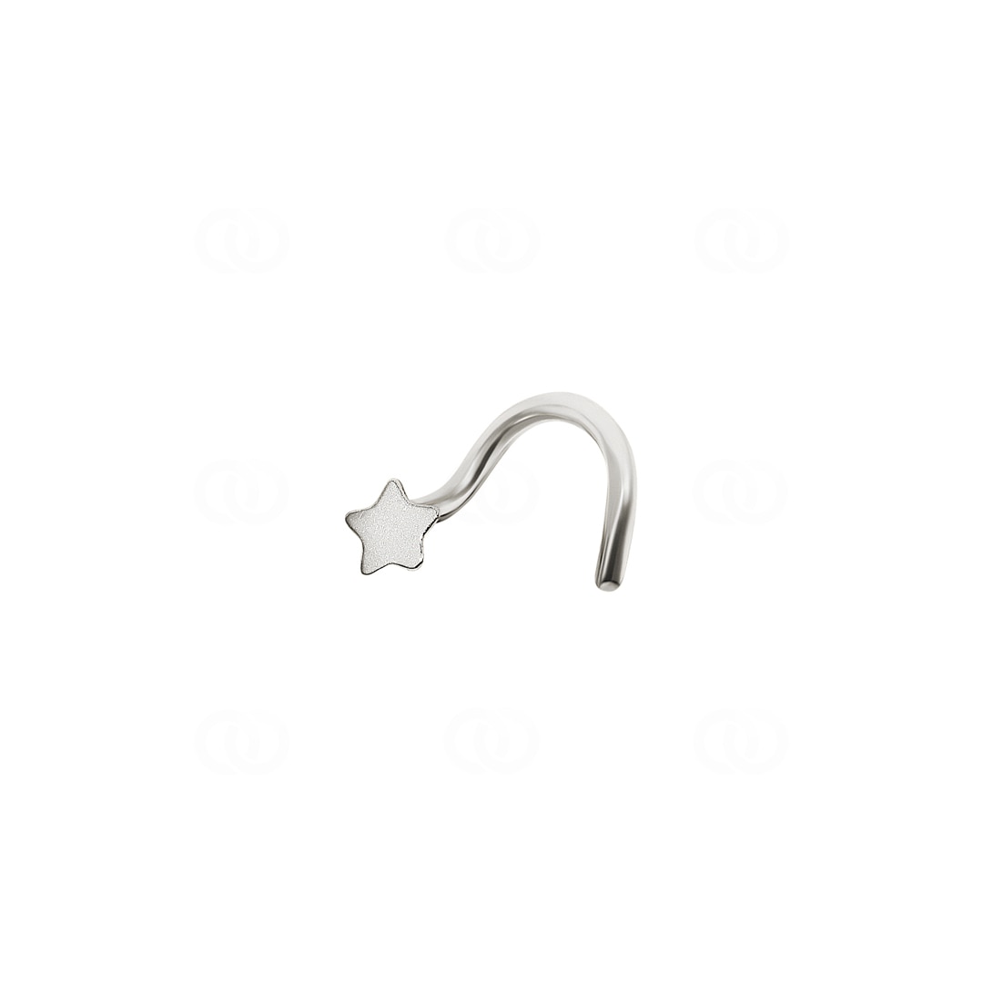 Nasenpiercing Spirale 750/18 K Weissgold Stern