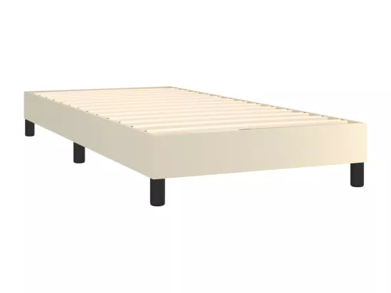 Sommier tapissier et matelas et LED Crème 100x200 cm Similicuir