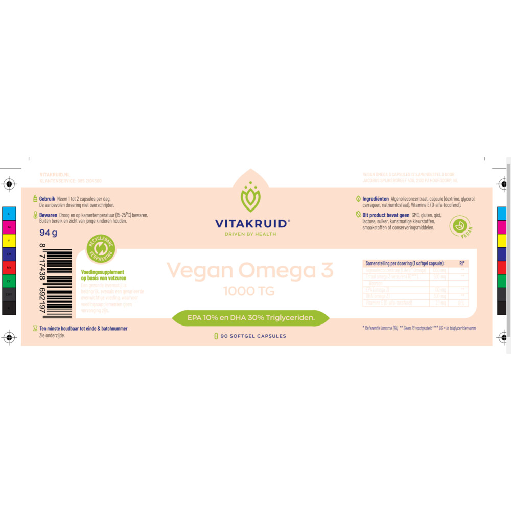 2x Vitakruid Omega-3 1000 TG Vegan90 capsules