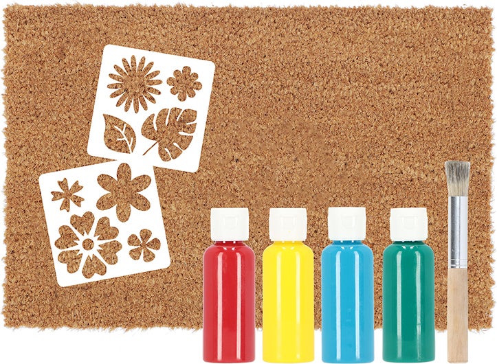 Esschert Design kokosmat Bloemen DIY set naturel 60 x 40 cm