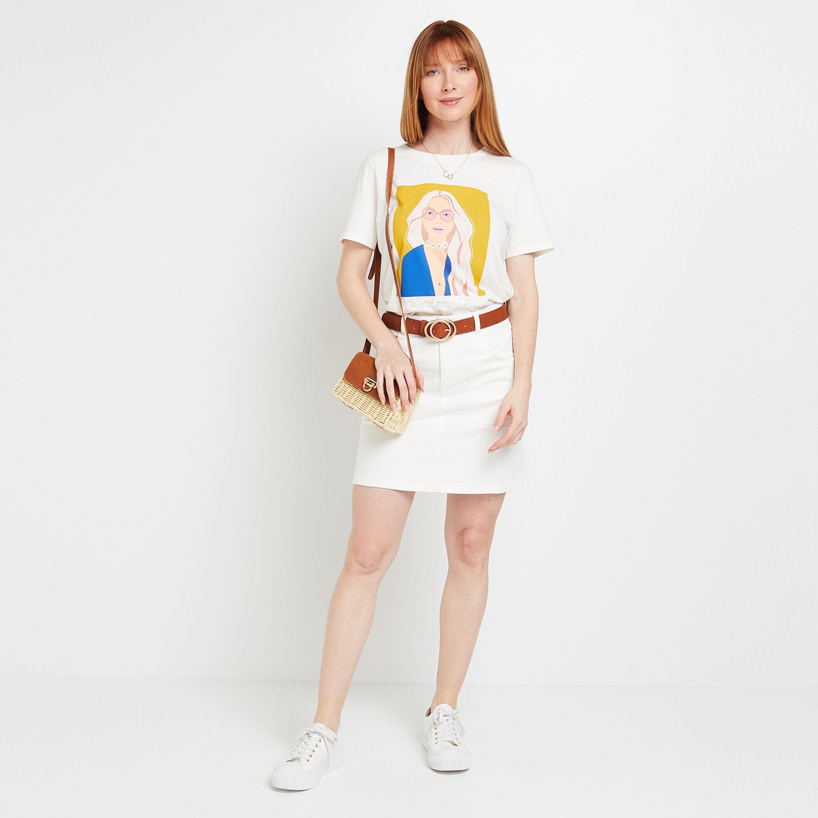 Jupe en jean femme - BLANC