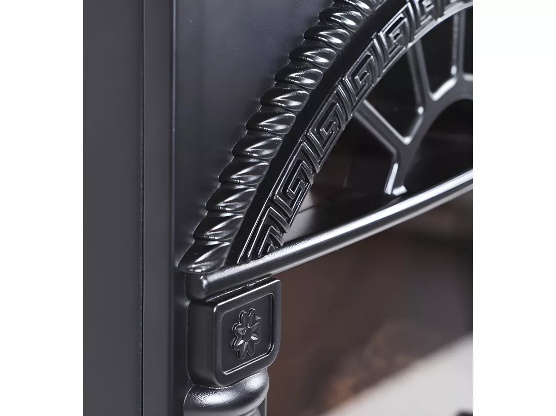 Cheminée électrique poêle PITON - L41 x P25.5 x H56.5 cm - Noire