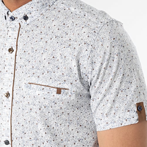 Chemise Manches Courtes Blanc Bleu