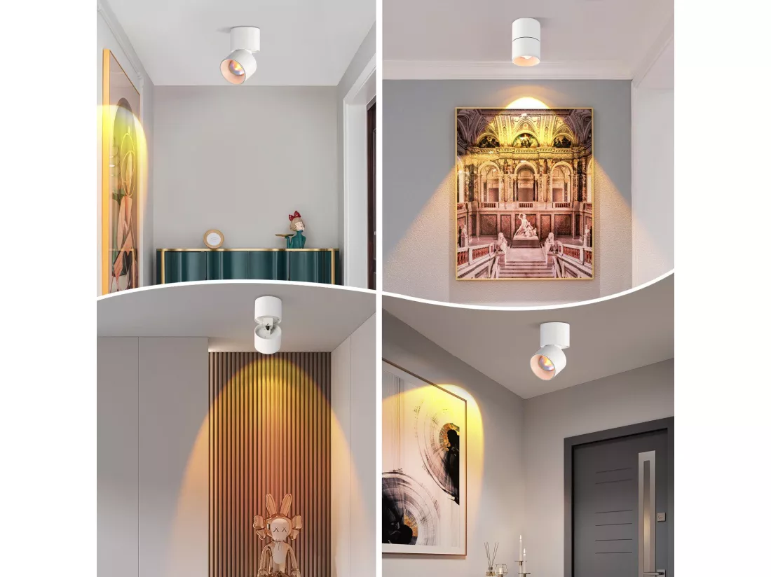 NETTLIFE Spot LED Lampe Coucher de Soleil Pivotant à 350° Chambre Moderne Intérieur pour Salon Escalier Chambre d'Enfant Couloir Salle à Manger