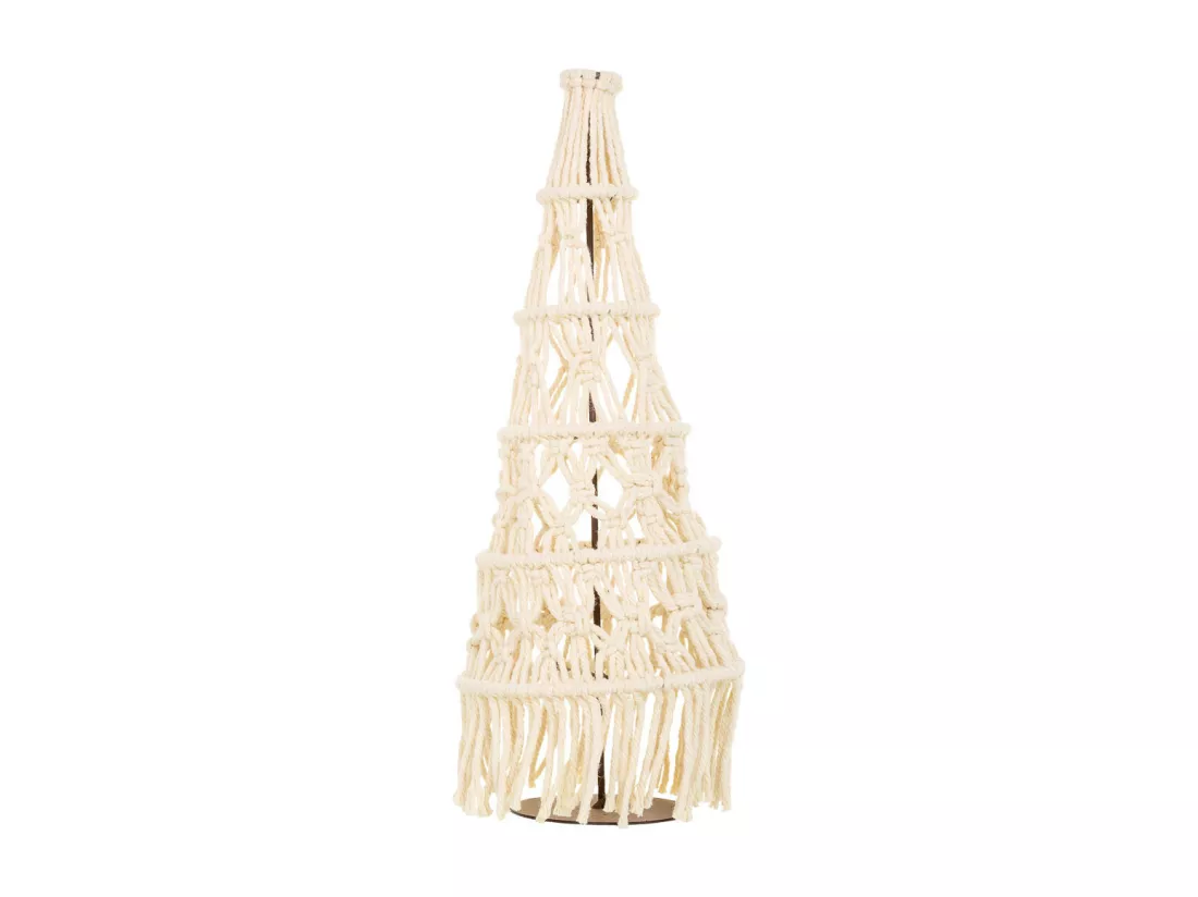 Arbre décoratif en coton tressé blanc d18x52h