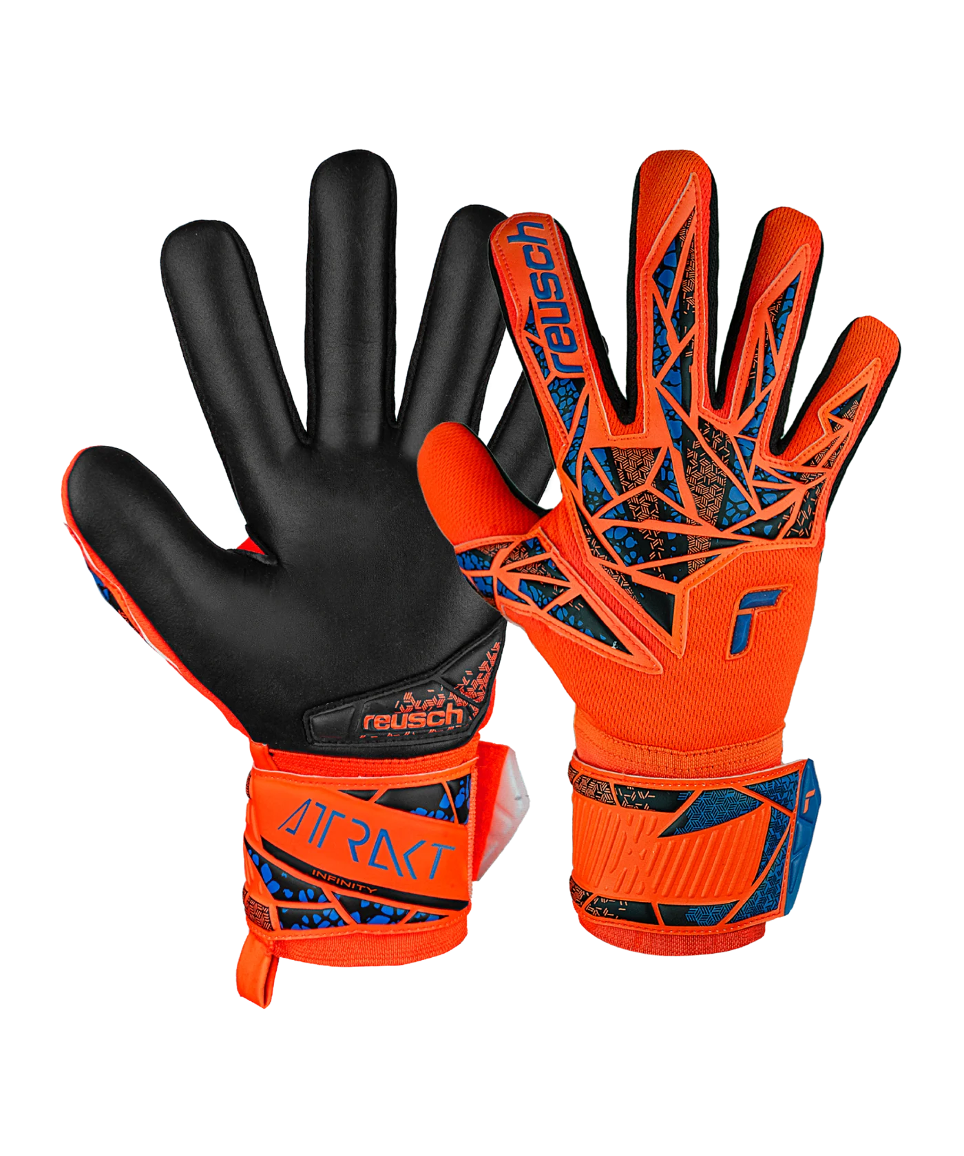 Reusch Attrakt Infinity NC TW-Handschuhe Kids Night Spark 2024 Orange Blau Schwarz F2211