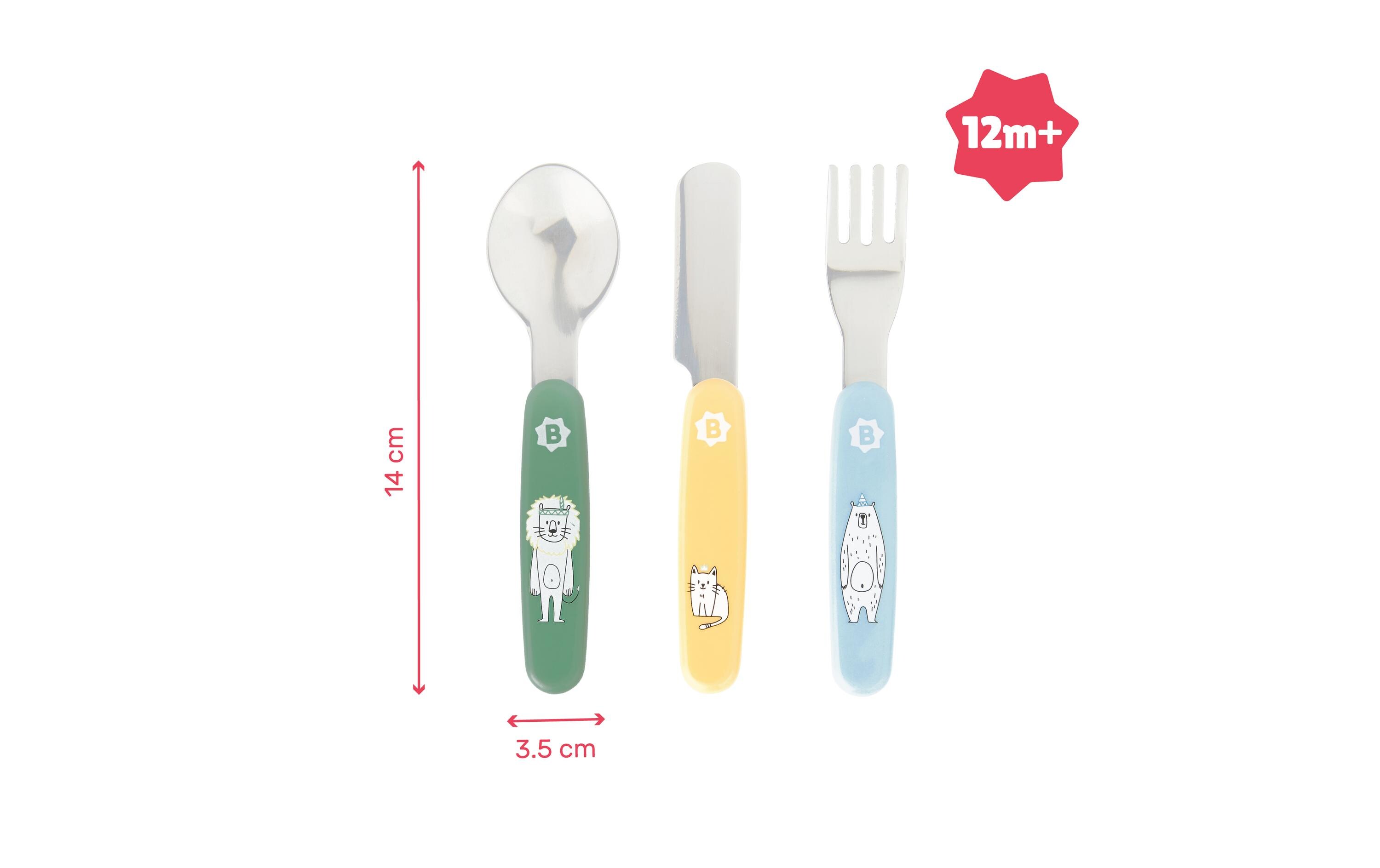 Kinderbesteckset 3-teiligKinderbesteckset mit Tier-Design