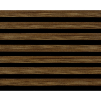 Kleurstaal lattenwand Decowall Acoustic walnoot 18x30cm