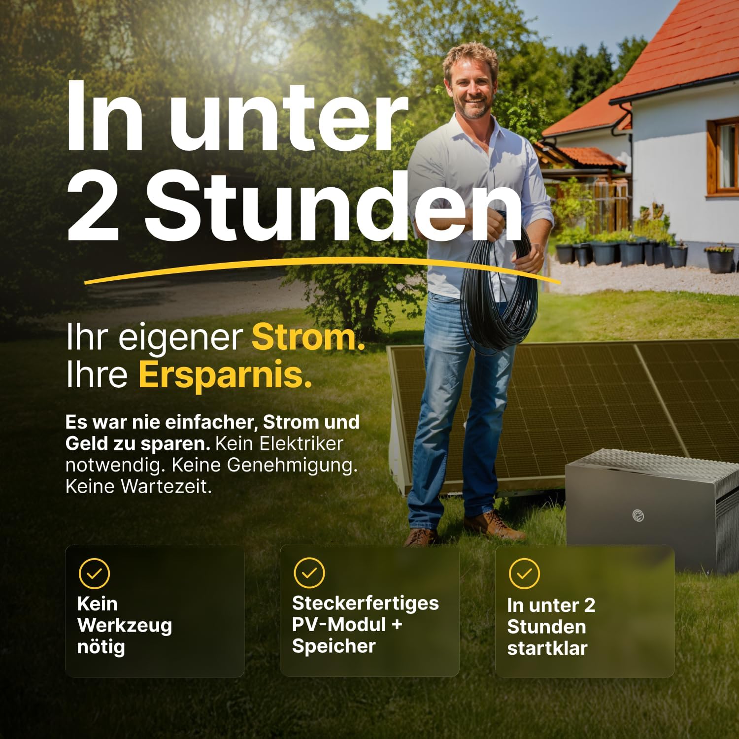 1000W Balkonkraftwerk mit Halterung (Flachdach) - Balkonkraftwerk 800W komplett Steckdose - 800 Watt Wechselrichter - Solaranlage Komplettset - 500W bifaziale Solarmodule inkl. Zubehör