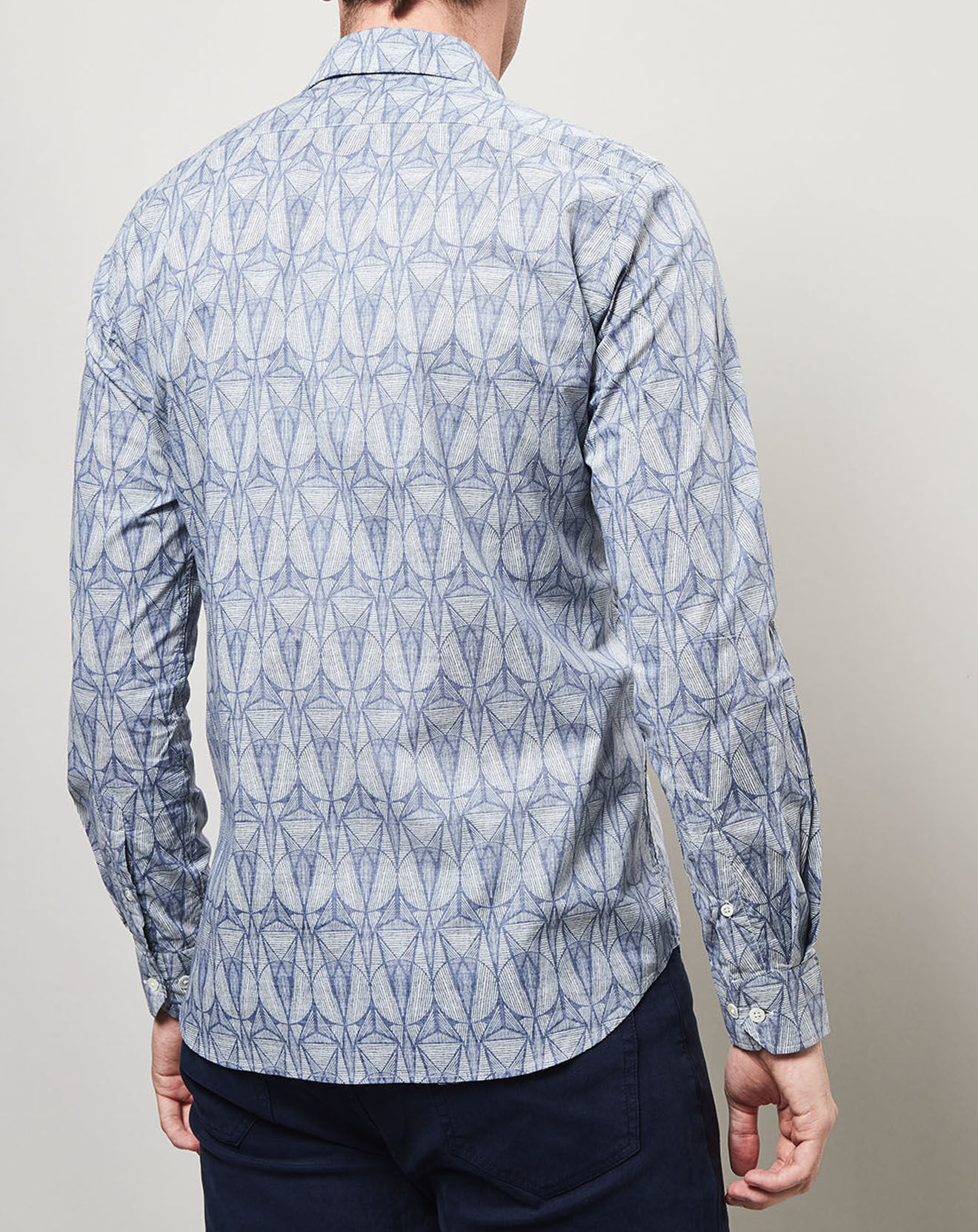 Hartford Chemise Slim Fit Sammy imprimé bleu/blanc