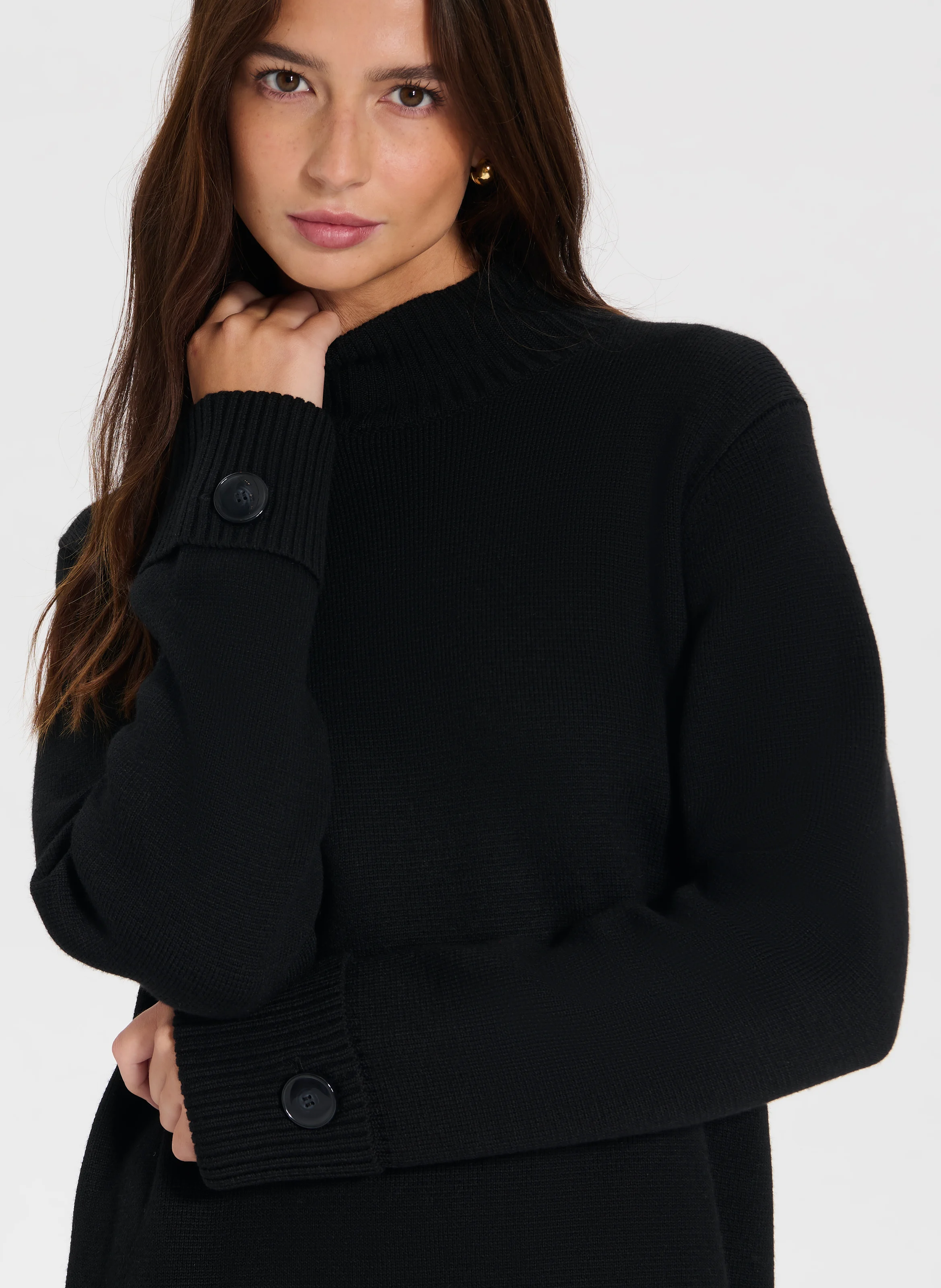RITAN - Robe courte en laine mélangée | Noir