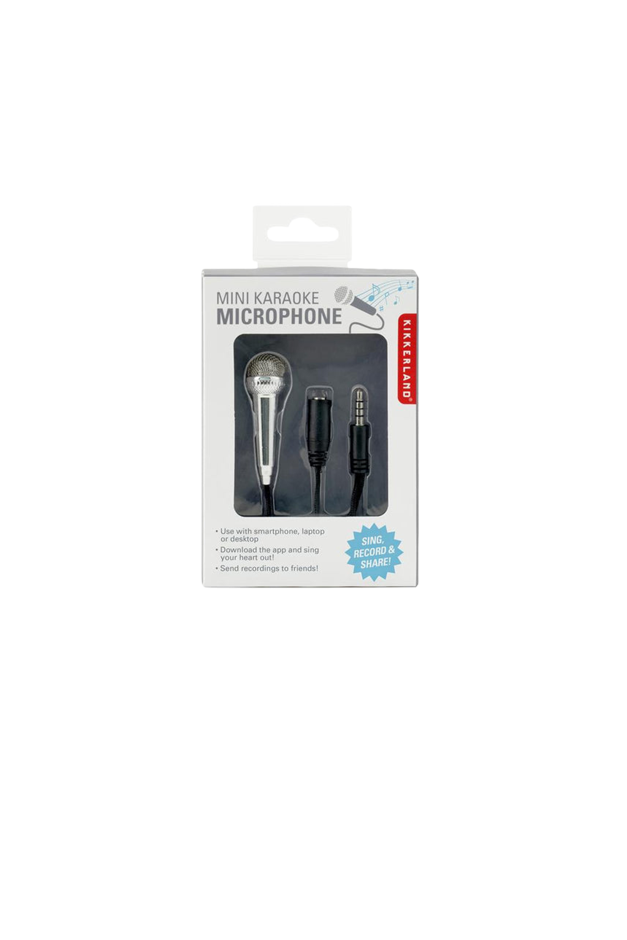 KIKKERLAND Mini microphone karaoke Argent
