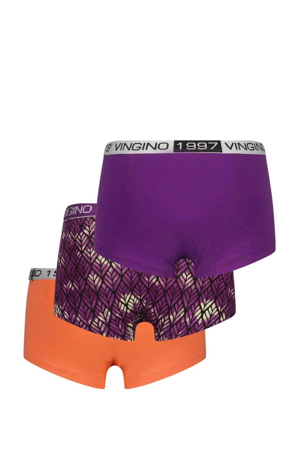 Vingino short - set van 3 paars/oranje