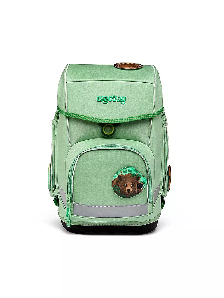 ERGOBAG Schultaschen Set 5tlg CUBO Eco Hero - WaldBärwohner  hellgrün