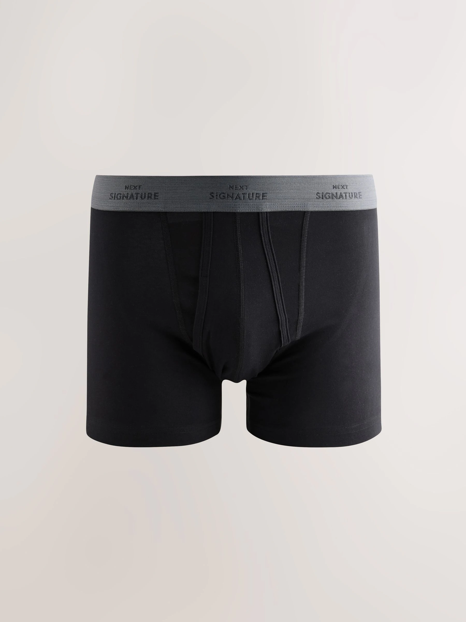 Zwart met blauwe/grijze tailleband - Signature Comfort Zachte Boxershorts