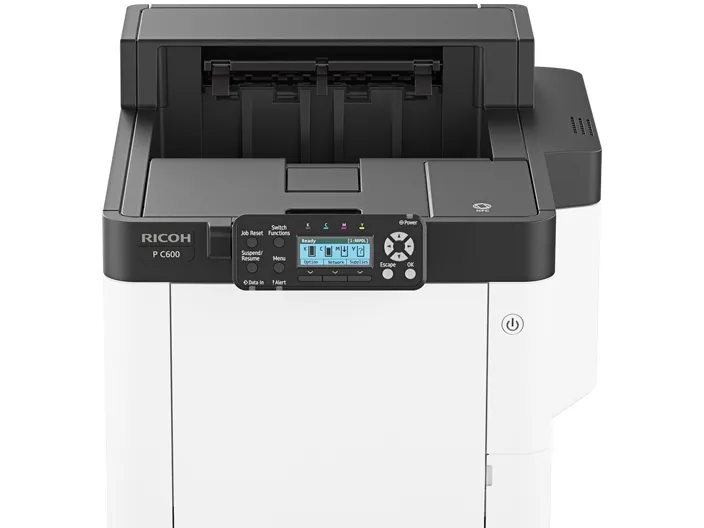 Ricoh C600 - Printer - farve - Duplex - laser - A4/Legal - 1200 x 1200 dpi - op til 40 spm (mono) / op til 40 spm (farve) - kapacitet: 600 ark - USB 2.0, Gigabit LAN, USB 2.0 vært