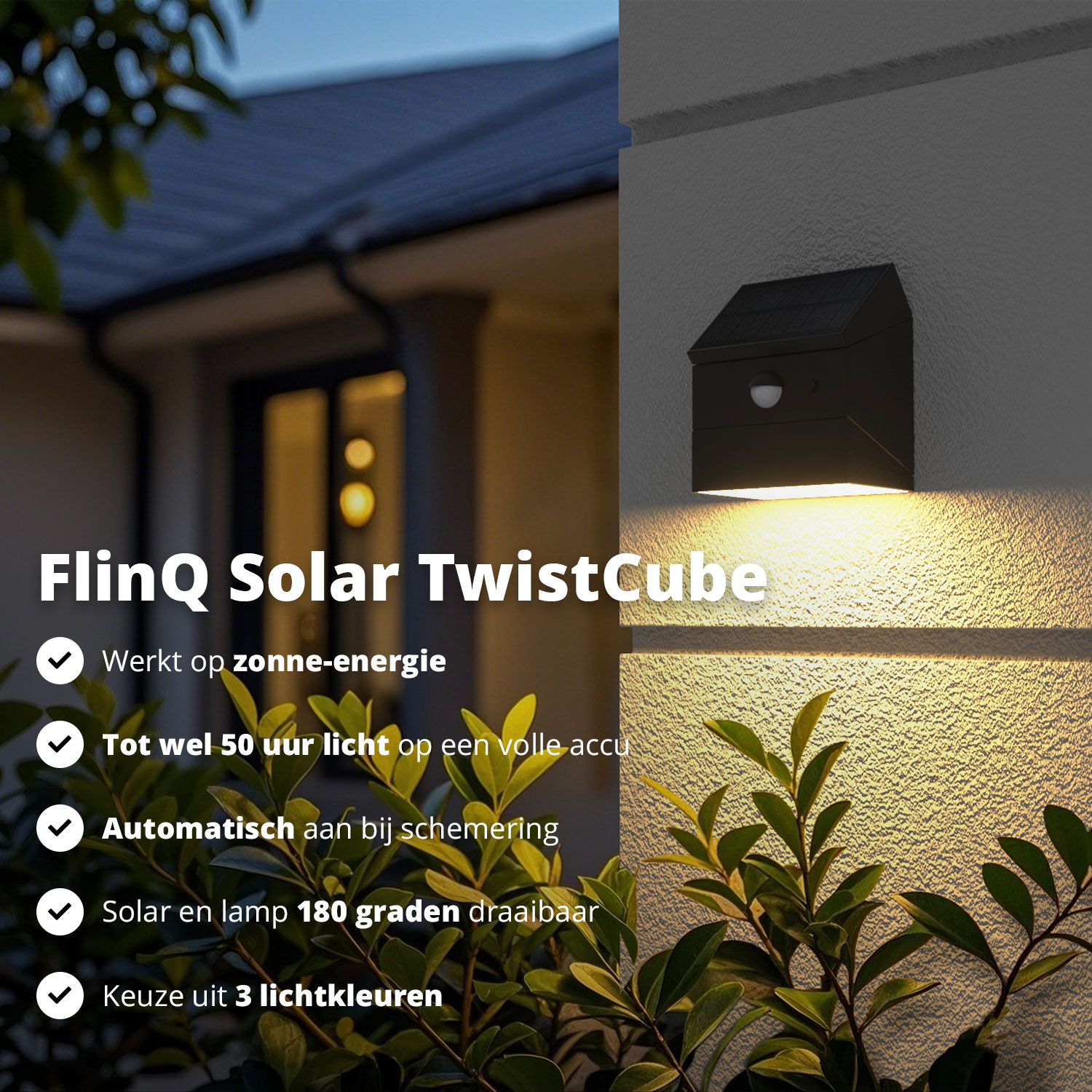FlinQ TwistCube Solar wandlamp - set van 2