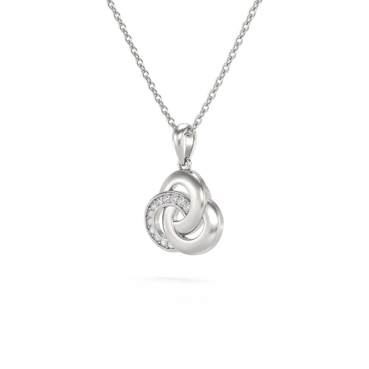 Collier Pendentif ADEN Or 585 Blanc Diamant Chaine Or 585 incluse 2.034grs
