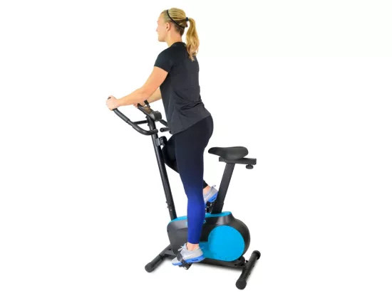Vélo d'appartement TEMPO Roue d'inertie 3kg - 8 niveaux de résistance, Capteurs Pouls, Ecran d'entraînement, Réglable