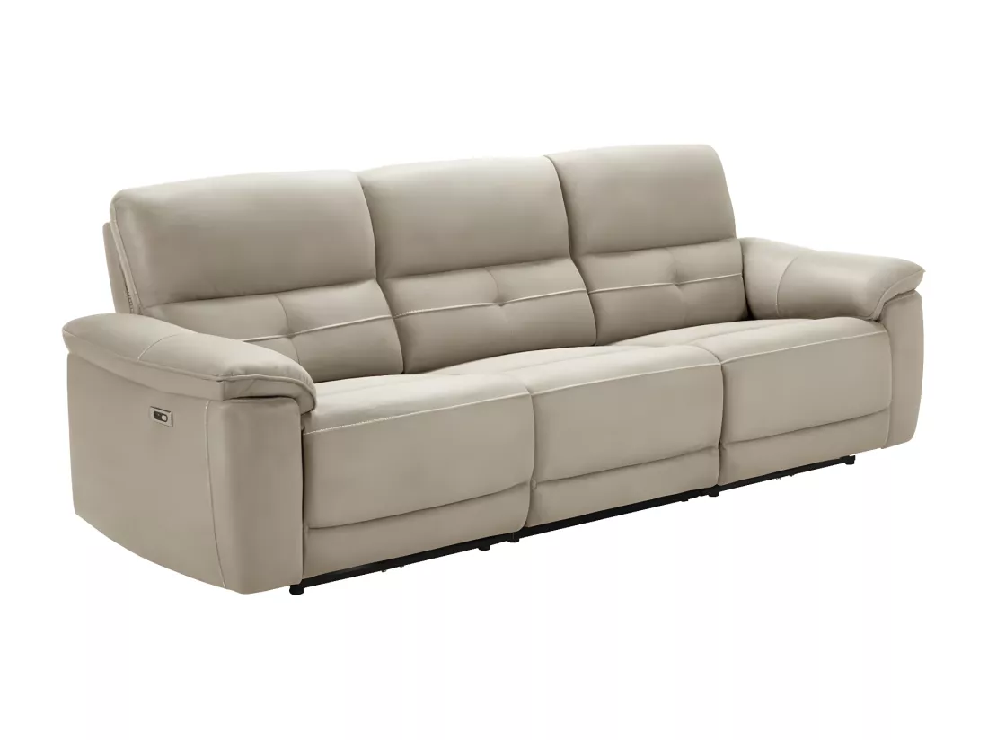 Canapé de relaxation électrique en microfibre Kleman-Couleur Gris foncé-3 places relax électrique