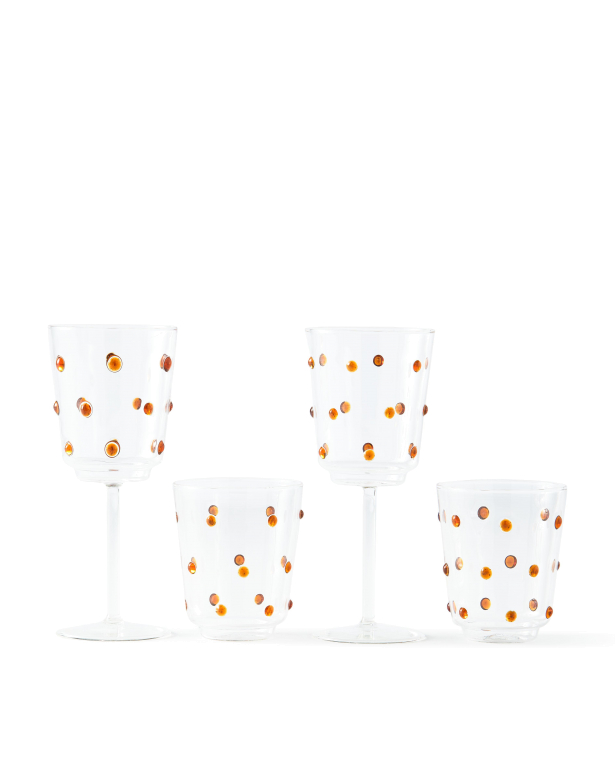 POLSPOTTEN Nob glas set van 2 amber
