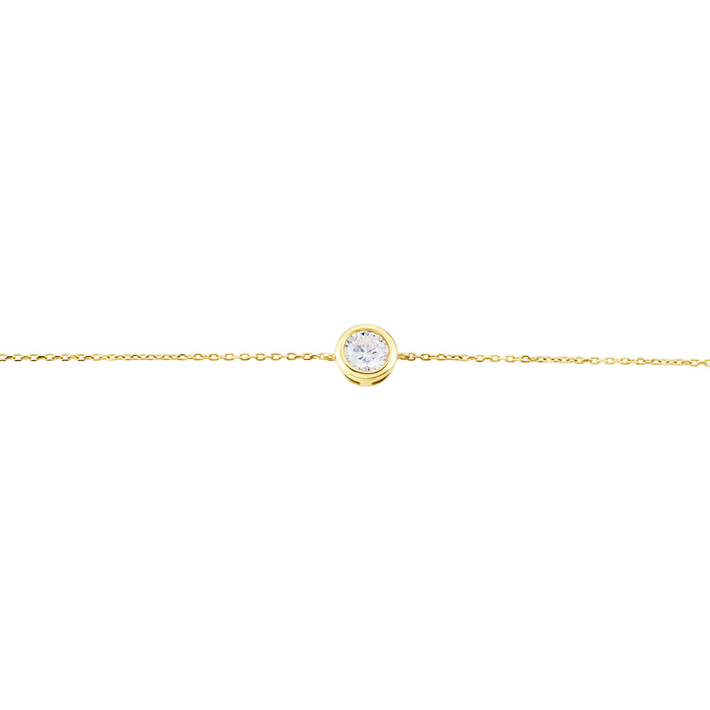 Bracelet Columbine Or Jaune Oxyde De Zirconium Blanc