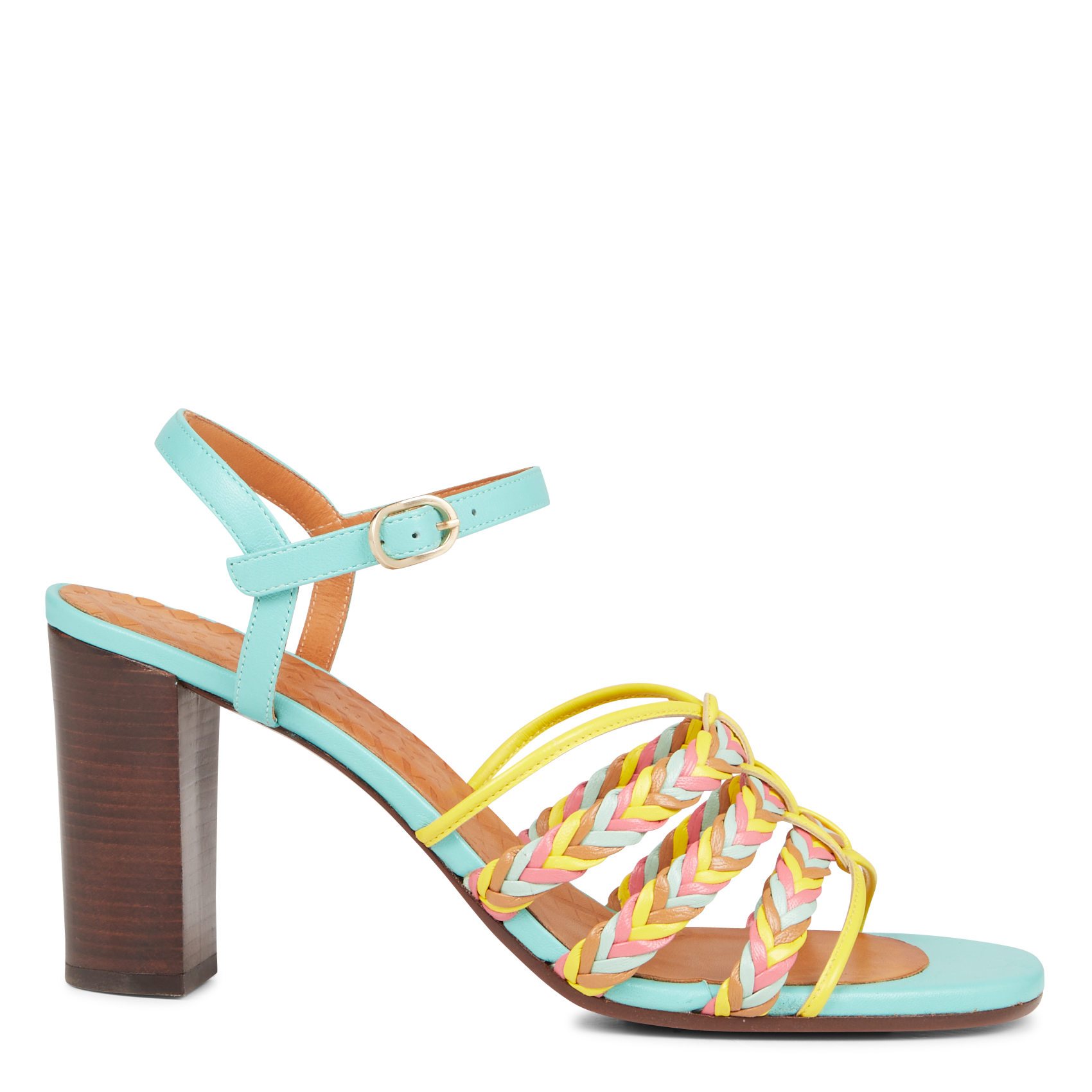 BARI - Sandales à talon en cuir | Multicolore