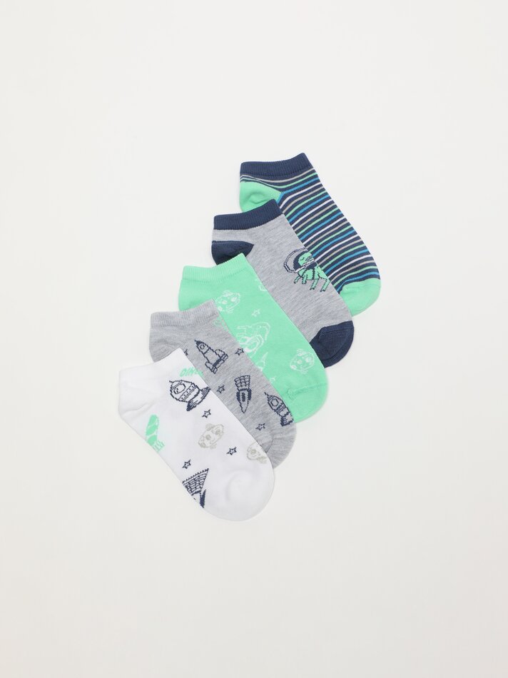 Pacote com 5 pares de meias estampadas - Sortidas