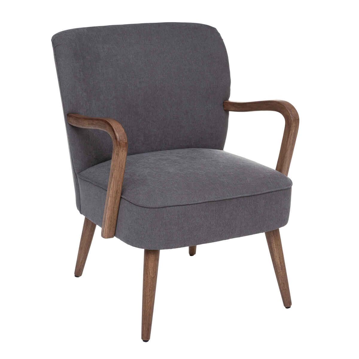 FAUTEUIL GRIS ACCOUDOIR BOUCLE CHIARA