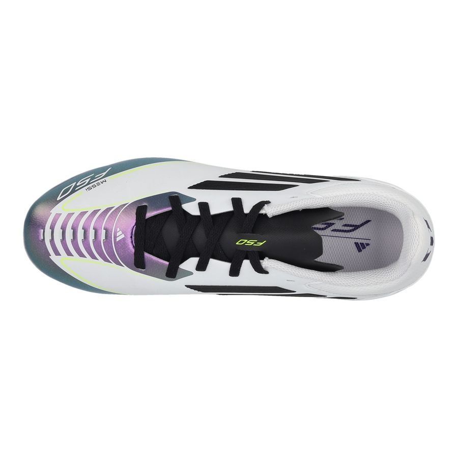 adidas F50 Messi League FG/AG Triunfo Estelar - Blanc/Noir/Violet Enfant