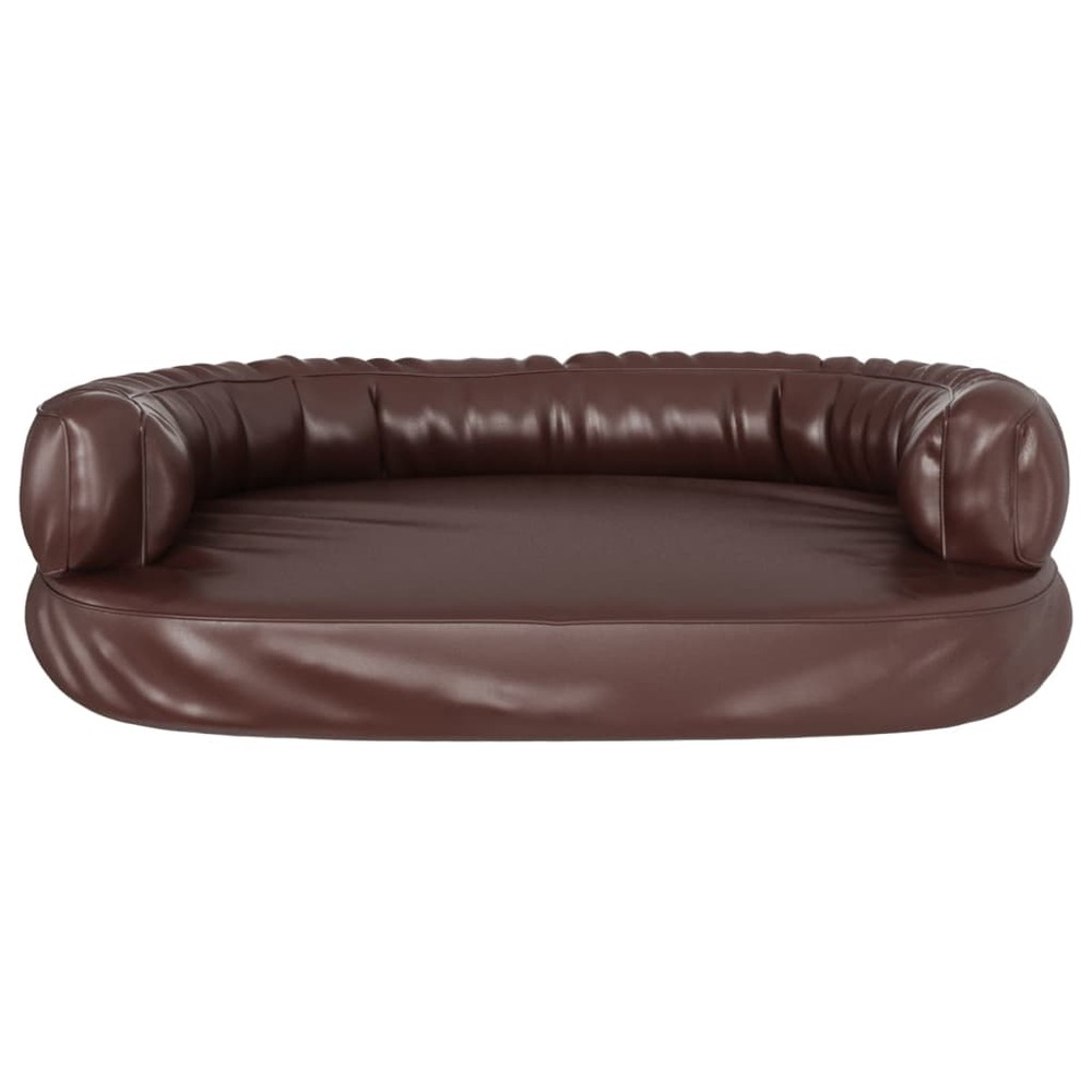 Lit pour chien ergonomique mousse marron 75x53 cm similicuir