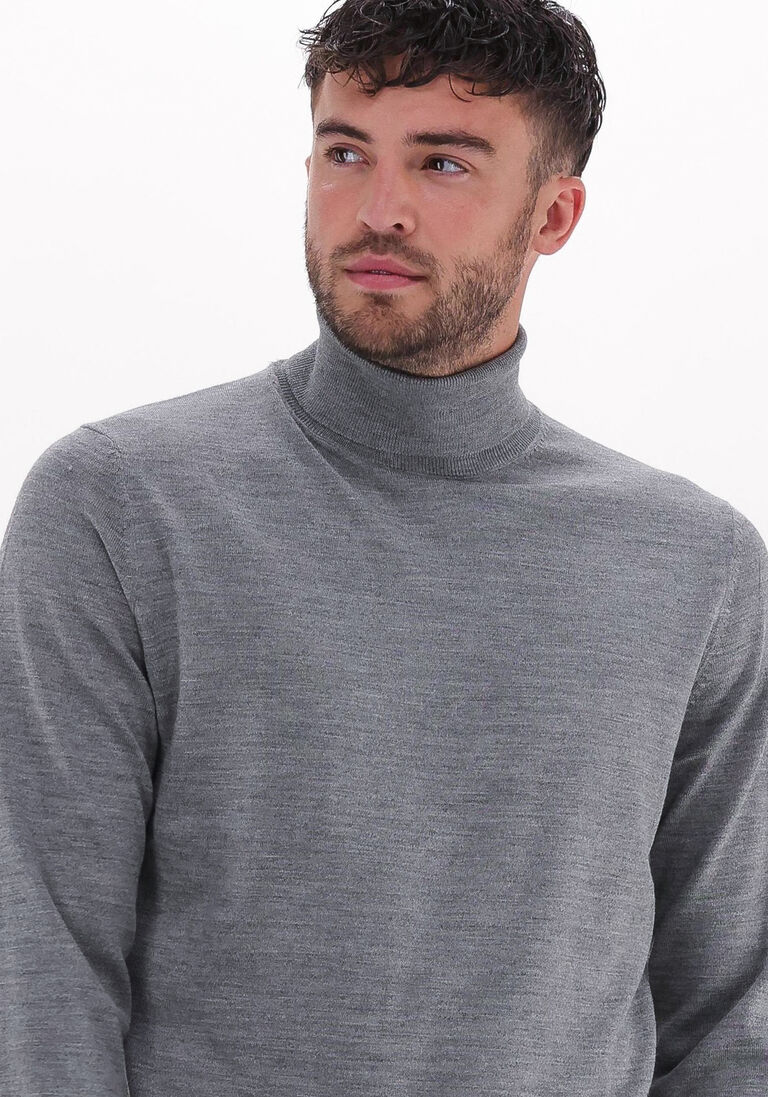 SELECTED HOMME grijze selected homme coltrui town merino coolmax knit roll b