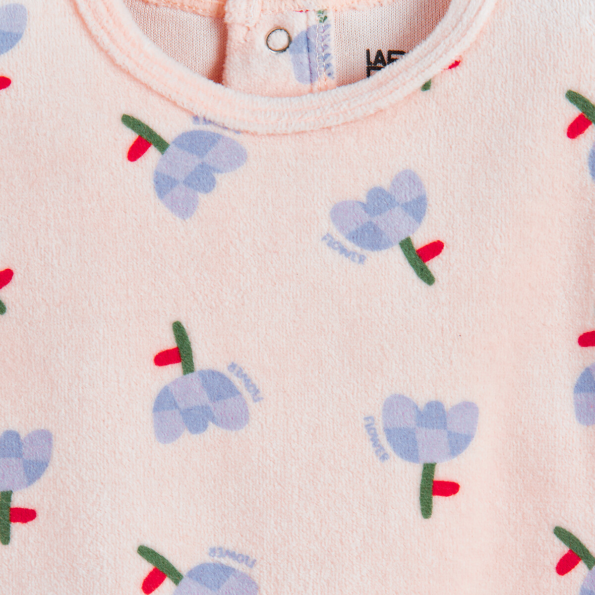 COLEÇÃO LA REDOUTE<br>Pijama de veludo de duas peças, estampa floral