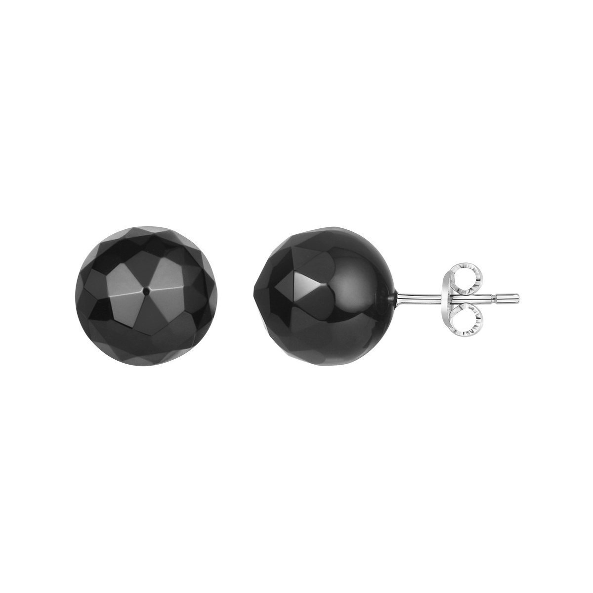 Boucles d'oreilles clous en Acier 316L et céramique - blanc brillant