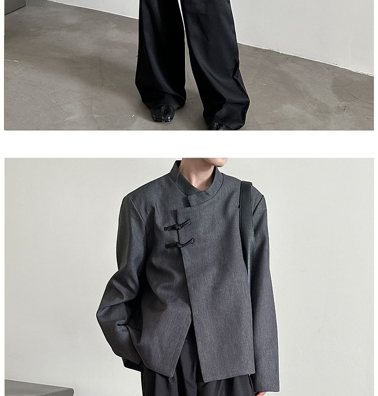 Nahagin - Blazer met opstaande kraag en kikkersluiting